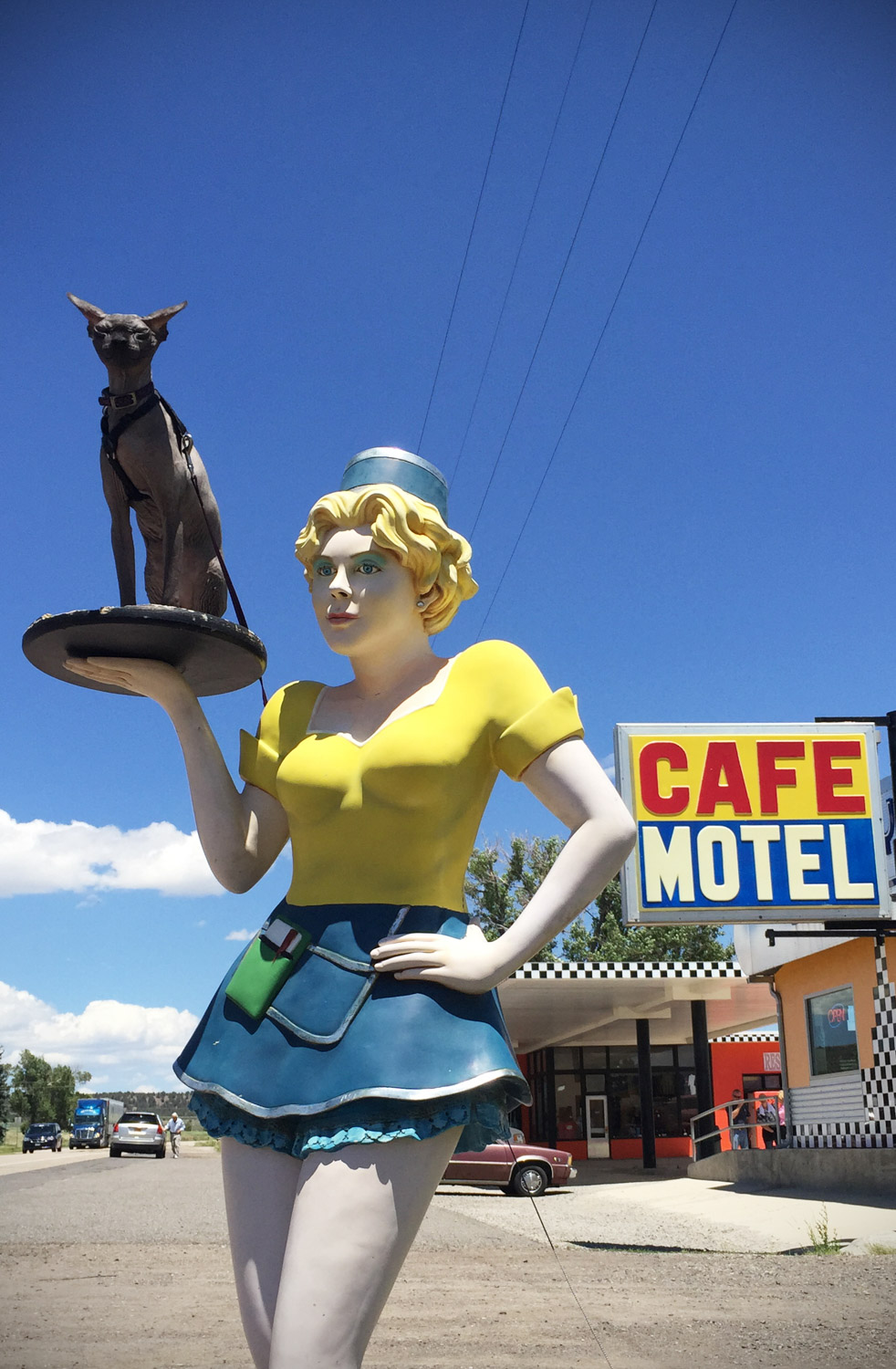 Omar sits on top of a serving platter